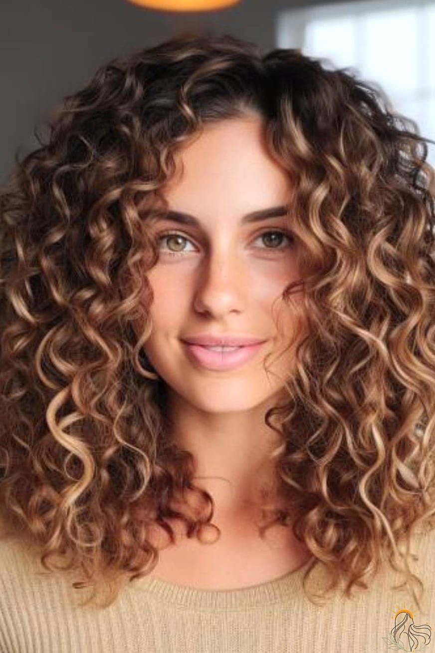 Medium Layered Curly Hairstyle