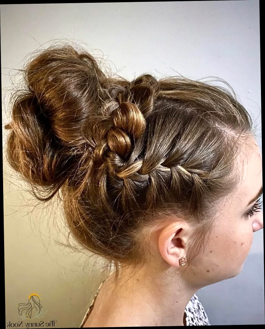 Messy Bun with Face-Framing Strands