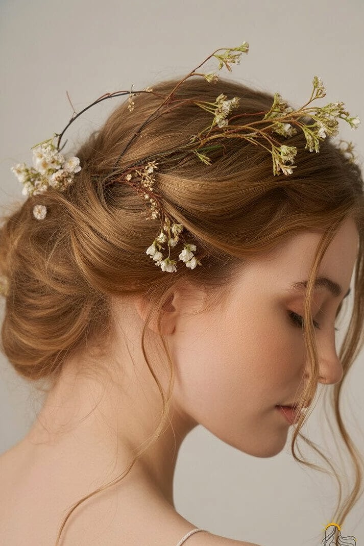 17 Short Hair Hairstyles For Wedding Indian to Save Before They Blow Up 16 Messy Woven Updo