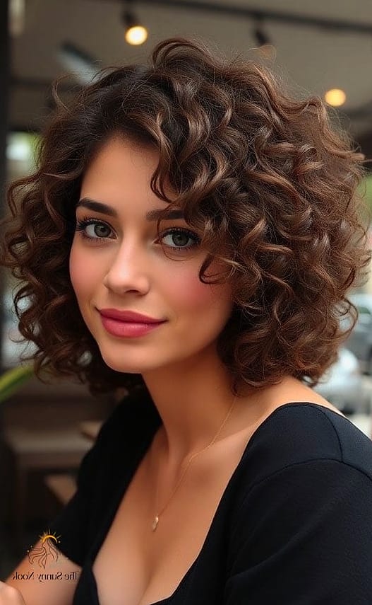 30 Elegant Hairstyles For Curly Hair We're Obsessed With Right Now 19 Mid-Length Brown Layers