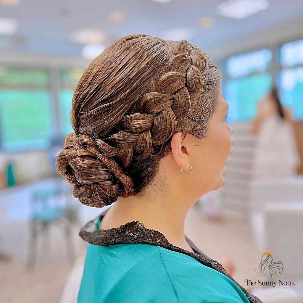 30 Updo Hairstyles For Long Hair Everyone Is Pinning Right Now 16 Milkmaid Braids