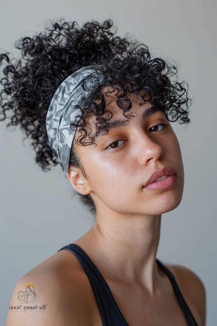 21 Headband Hairstyles Curly Hair Everyone Is Pinning Right Now 22 Minimalist Elastic Headband for Everyday Curls