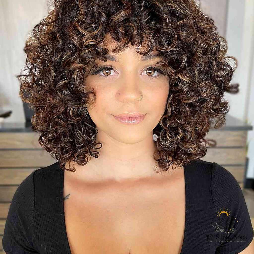 25 Hairstyles Short Curly Hair That Belong on Your Inspiration Board 3 Modern Curly Hair with Brown Highlights