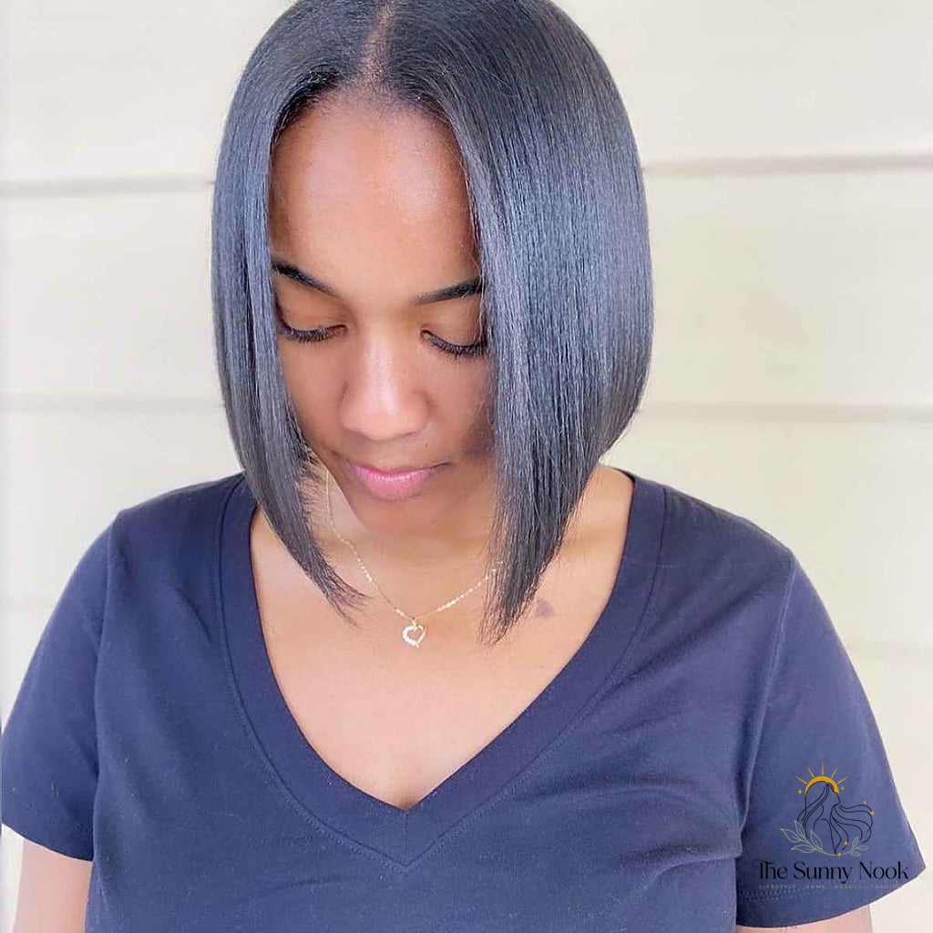 30 Aesthetic Hairstyles For Short Hair Inspo That's Giving Us Everything 12 Naturally Straight Bob for African-American Women