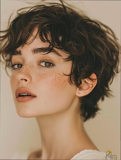 14 Hairstyles For Short Wavy Hair Perfect for Your Next Salon Appointment 6 Off-Centered Pixie Bob
