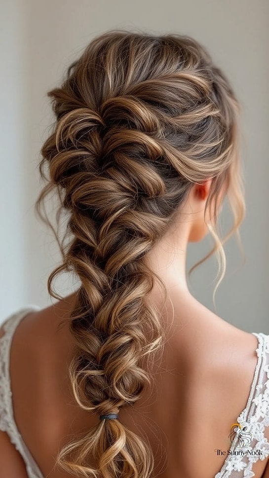 23 Hairstyles For Thick Curly Hair Looks That Will Seriously Inspire You 4 Pancaked Fishtail Braid