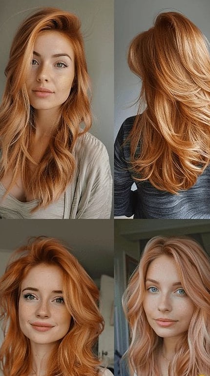 12 Gorgeous Medium Hair Hairstyles for Every Hair Type 13 Peach-Toned Layers