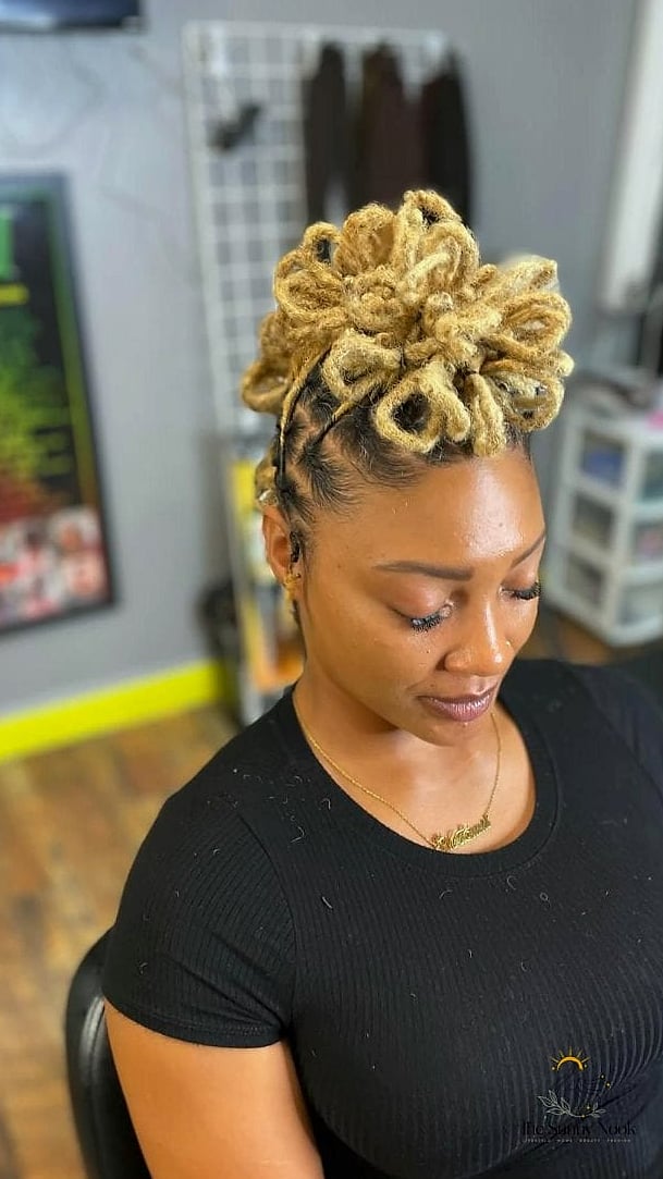 Pineapple Loc Updo
