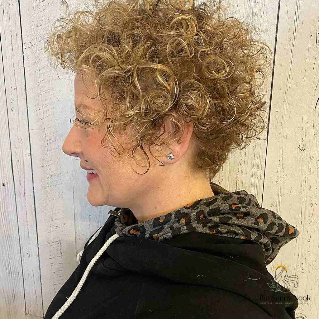 Pixie Cut on Tousled Curly Hair