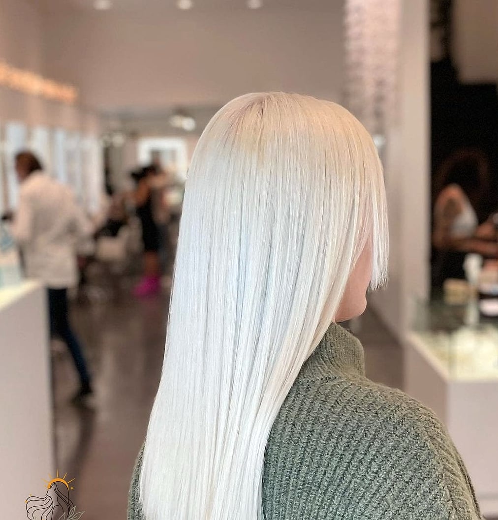 12 Straight Hairstyles For Long Hair to Transform Your Look Instantly 12 Platinum Straight Hair with Root Shadow
