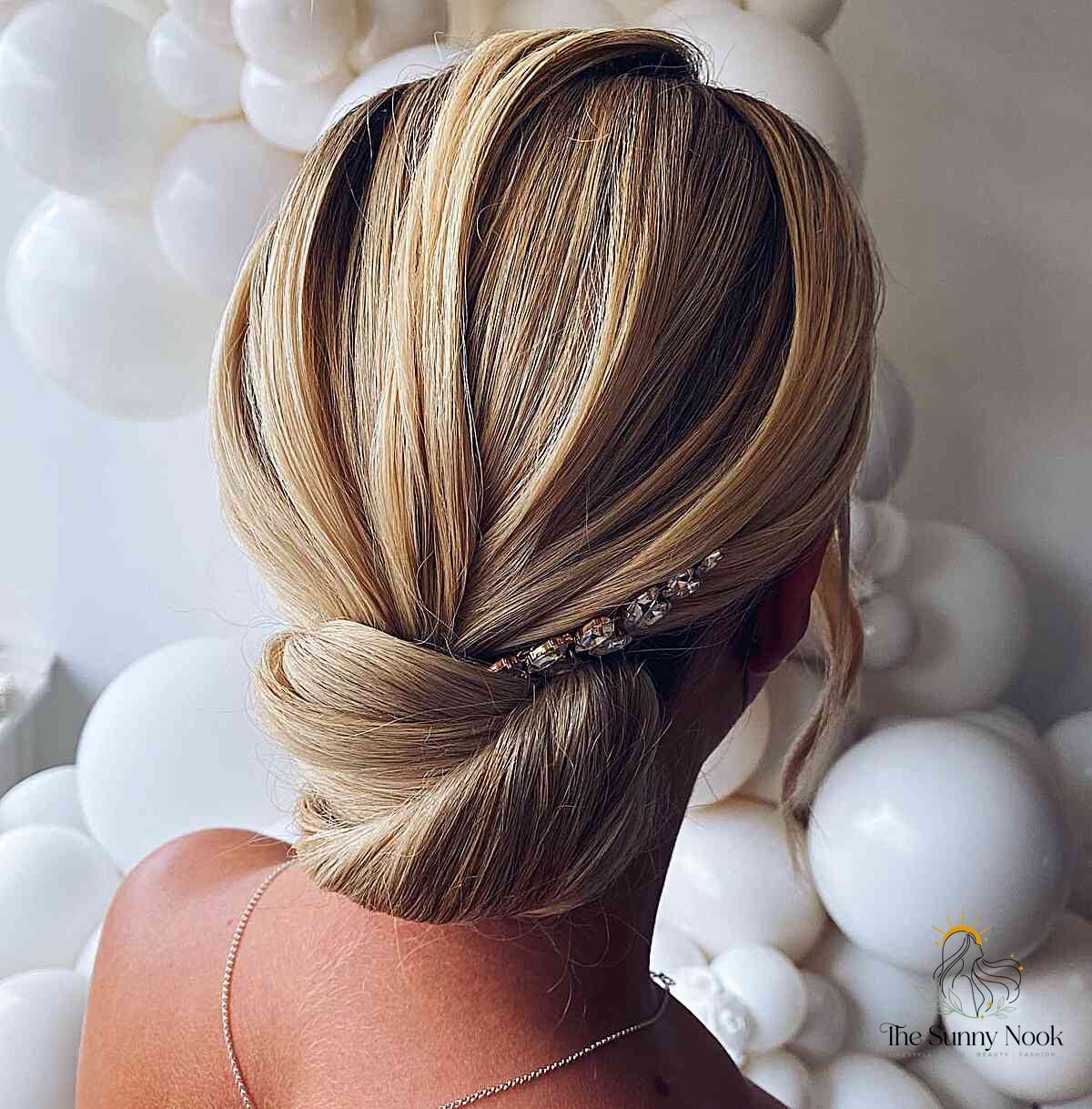 25 Wedding Hairstyles Updo We're Obsessed With Right Now 14 Polished Low Chignon