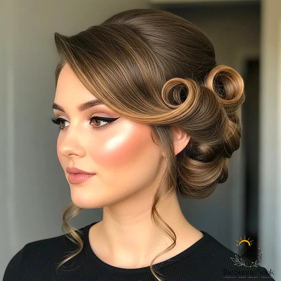 20 Updo Hairstyles For Short Hair to Transform Your Look Instantly 21 The Retro Roll Updo