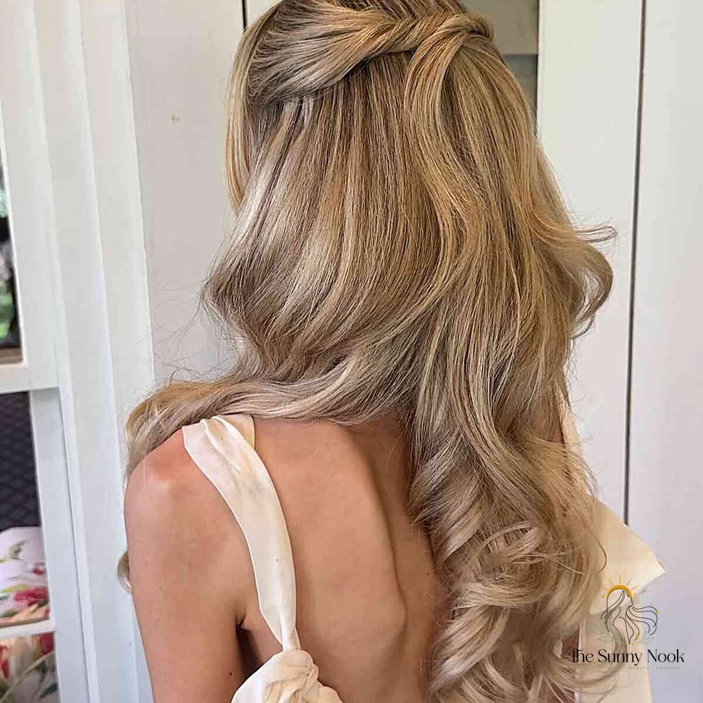 11 College Hairstyles For Long Hair Everyone Is Pinning Right Now 9 Romantic Half-Up Loose Curls with Braided Detail