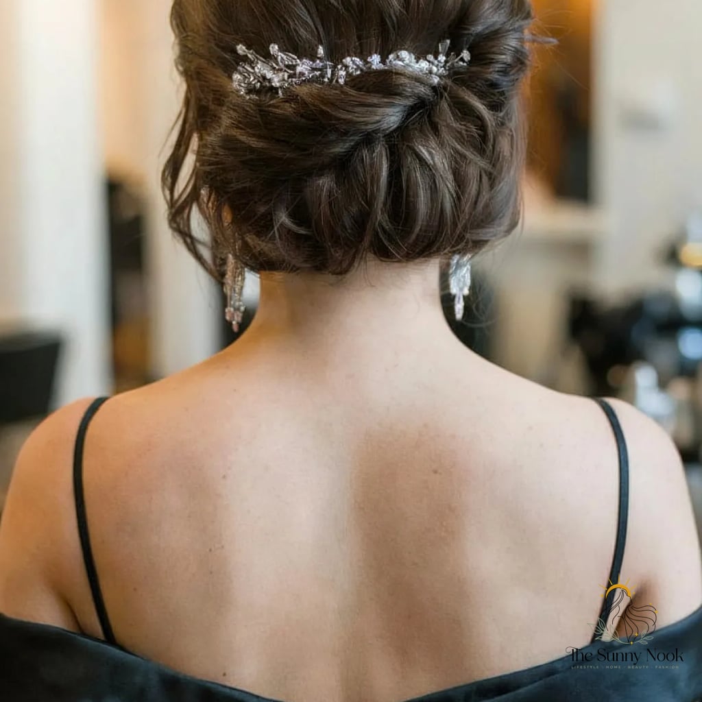 16 Prom Hair Ideas For Short Hair to Save Before They Blow Up 6 Romantic Pinned Prom Updo