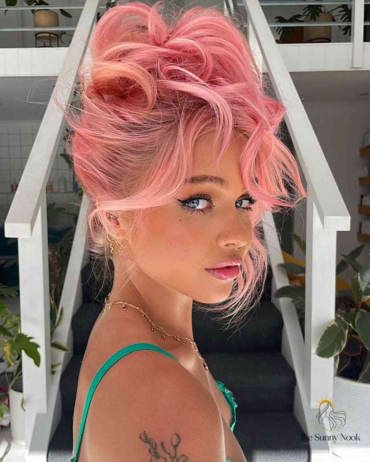 25 Wedding Hairstyles Updo We're Obsessed With Right Now 24 Rose-Toned Loose Updo