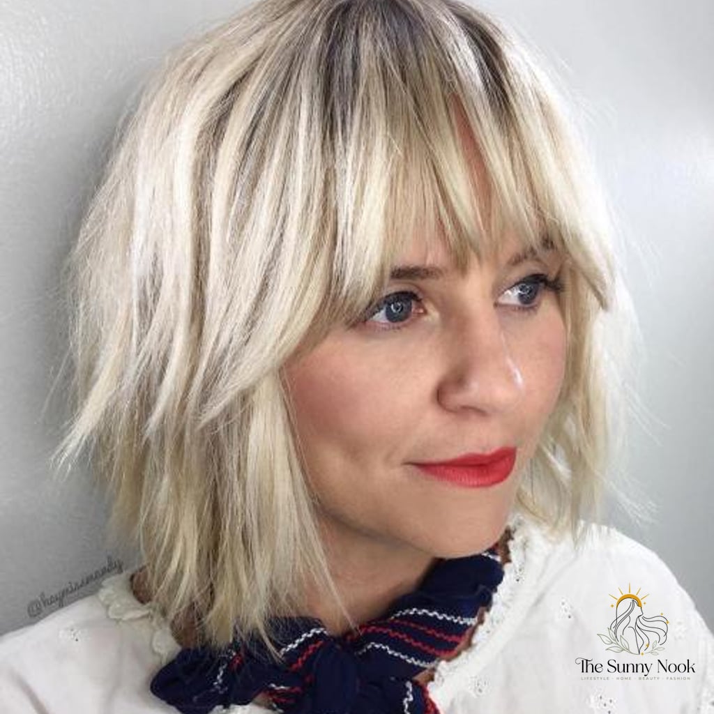 17 Gorgeous Short Hairstyles For Round Faces for Every Hair Type 7 Shaggy Bob with Bangs