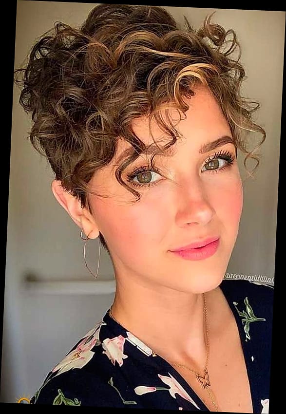 21 Cute Hairstyles For Short Curly Hair That Belong on Your Inspiration Board 9 Short Curly Hair with Curtain Bangs