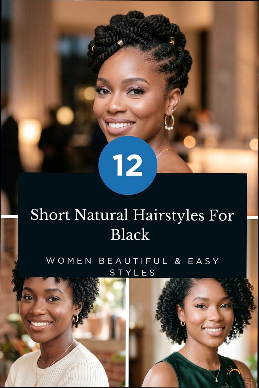 20 Hairstyles For Short Natural Hair That Belong on Your Inspiration Board 11 Short Hair with Shimmery Hair Products