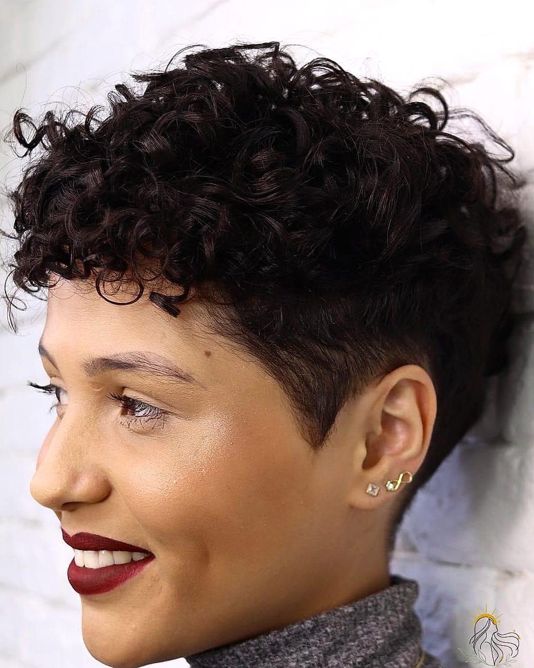 25 Hairstyles Short Curly Hair That Belong on Your Inspiration Board 12 Short Haircut with Curtain Bangs Elegant Ideas