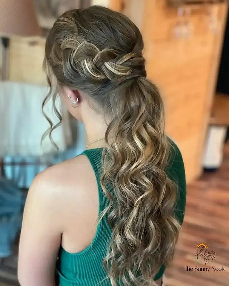 21 Gorgeous Hairstyles For Wavy Curly Hair for Every Hair Type 18 Side Dutch Braid
