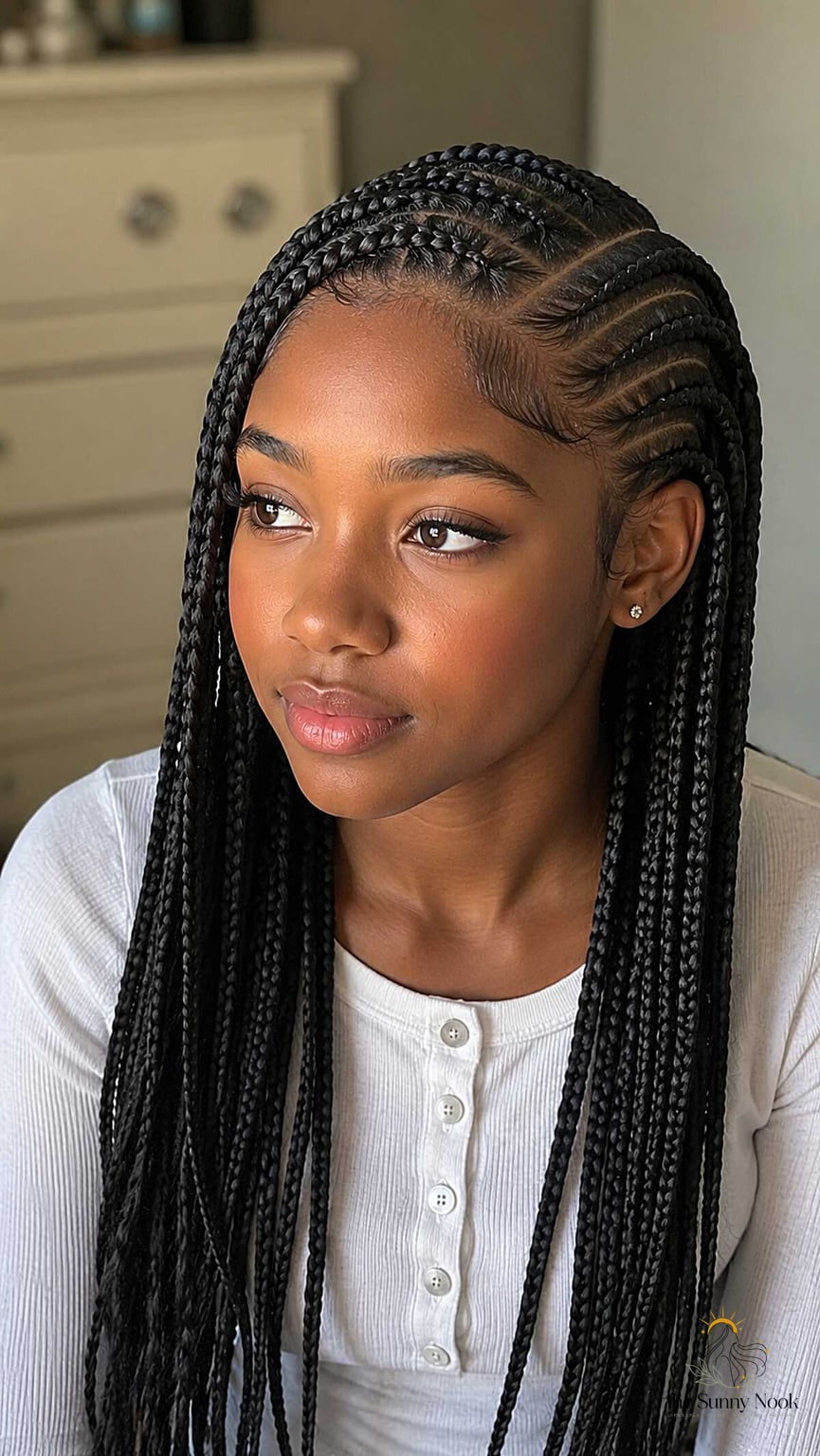 13 Cute Quick Braided Hairstyles Ideas You Need to Try Right Now 2 Side-Swept Fulani Braids