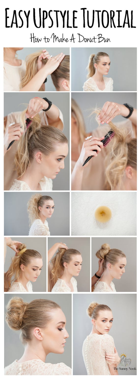 27 Slick Bun Hairstyles We're Obsessed With Right Now 9 The Simple Donut Bun