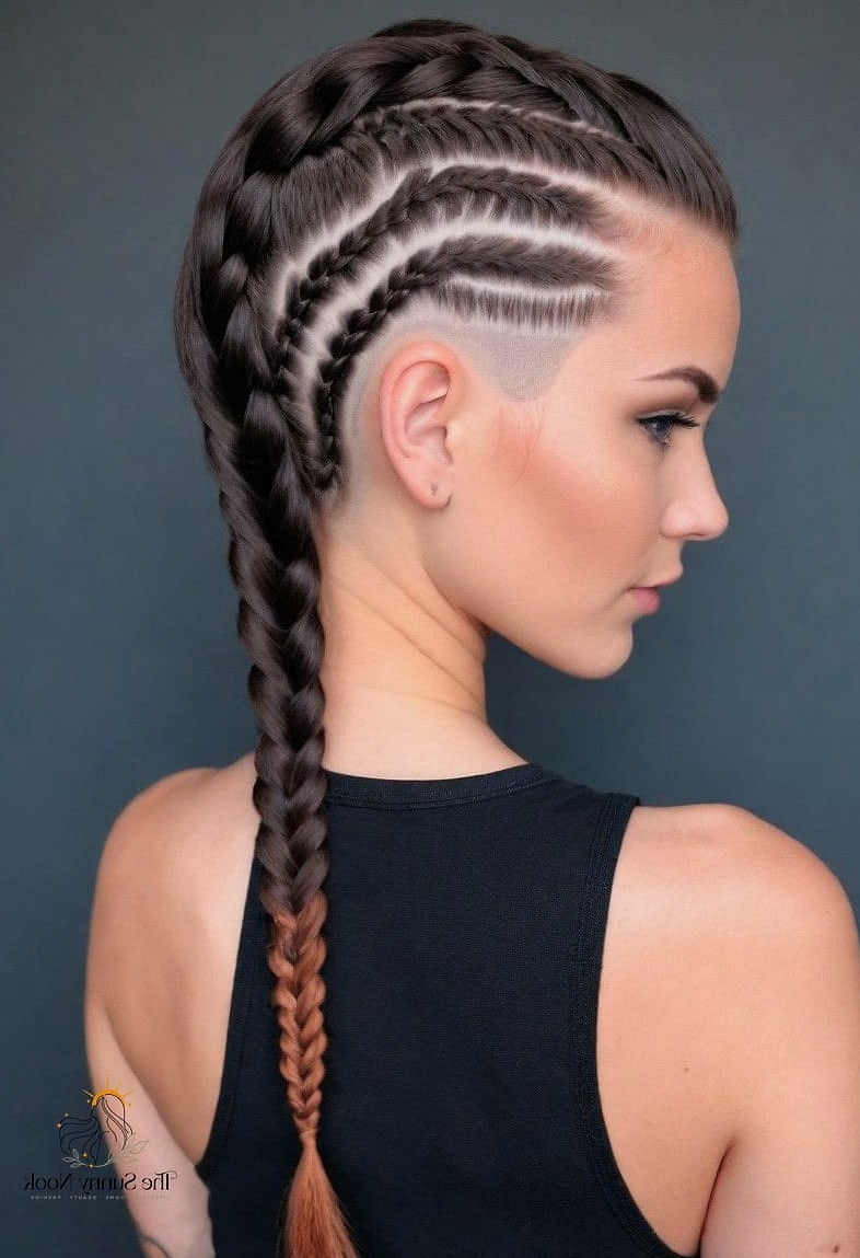 27 Stunning One Braid Hairstyles Worth Bookmarking Today 22 Single Braid with Undercut Peekaboo