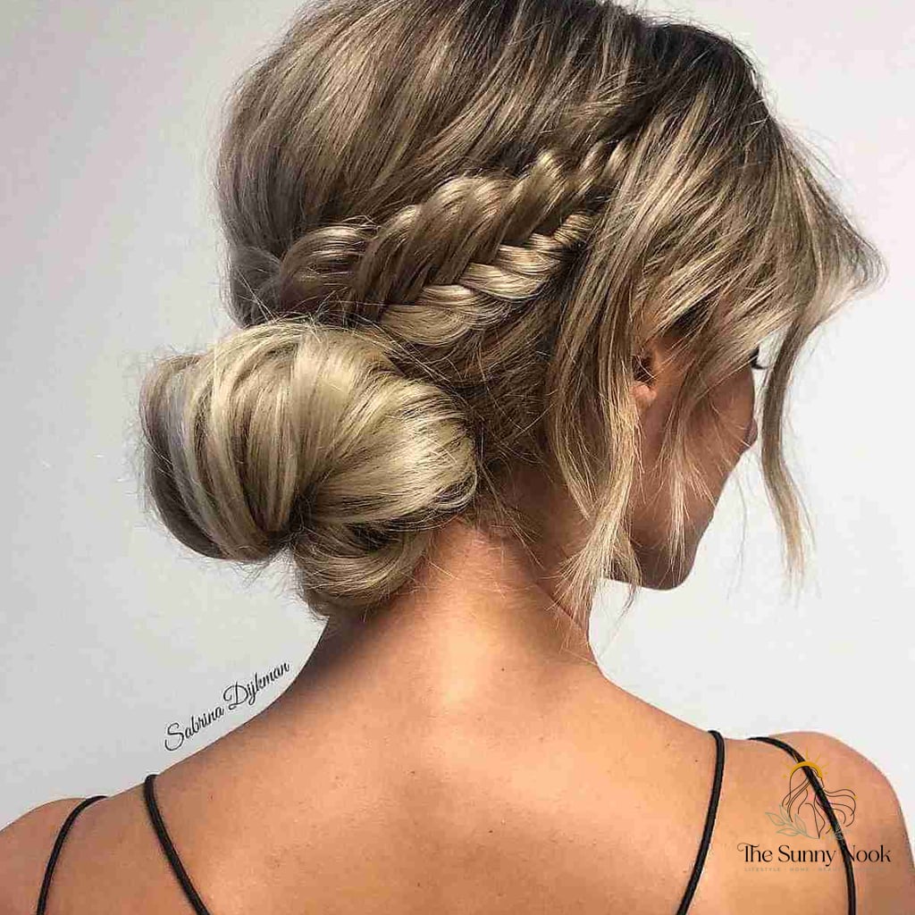 30 Updo Hairstyles For Long Hair Everyone Is Pinning Right Now 11 Sleek Braided Low Bun