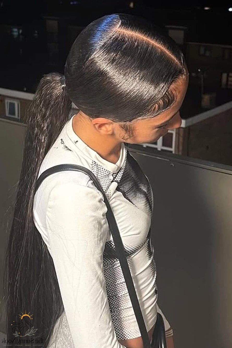 Sleek Middle Part with Straight Ends