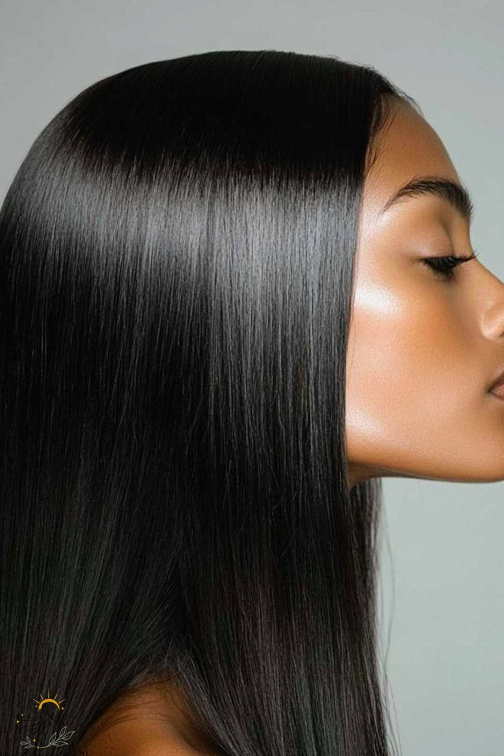Sleek Straight Hair with a Deep Side Sweep and Tucked Ear