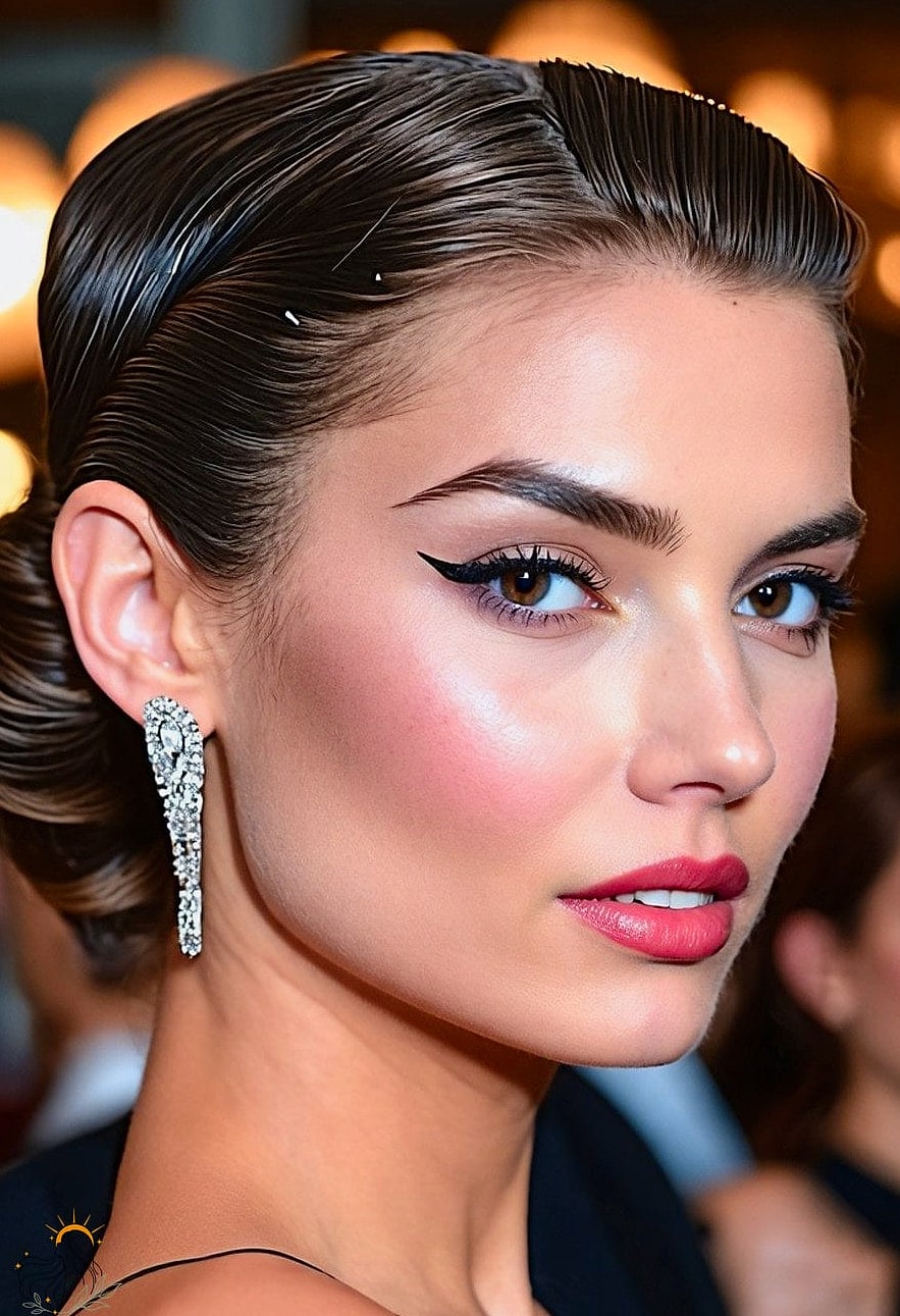 Slicked-Back Bun with Face-Framing Pieces Left Out