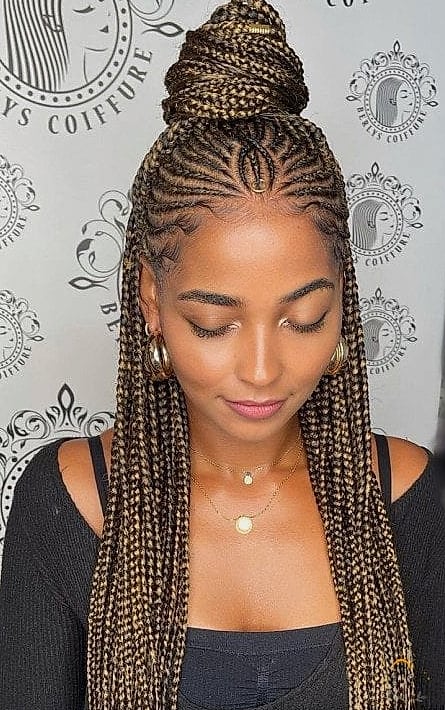 30 Half Up Half Down Hairstyles Short Hair to Show Your Stylist ASAP 11 Small Box Braids without Knots