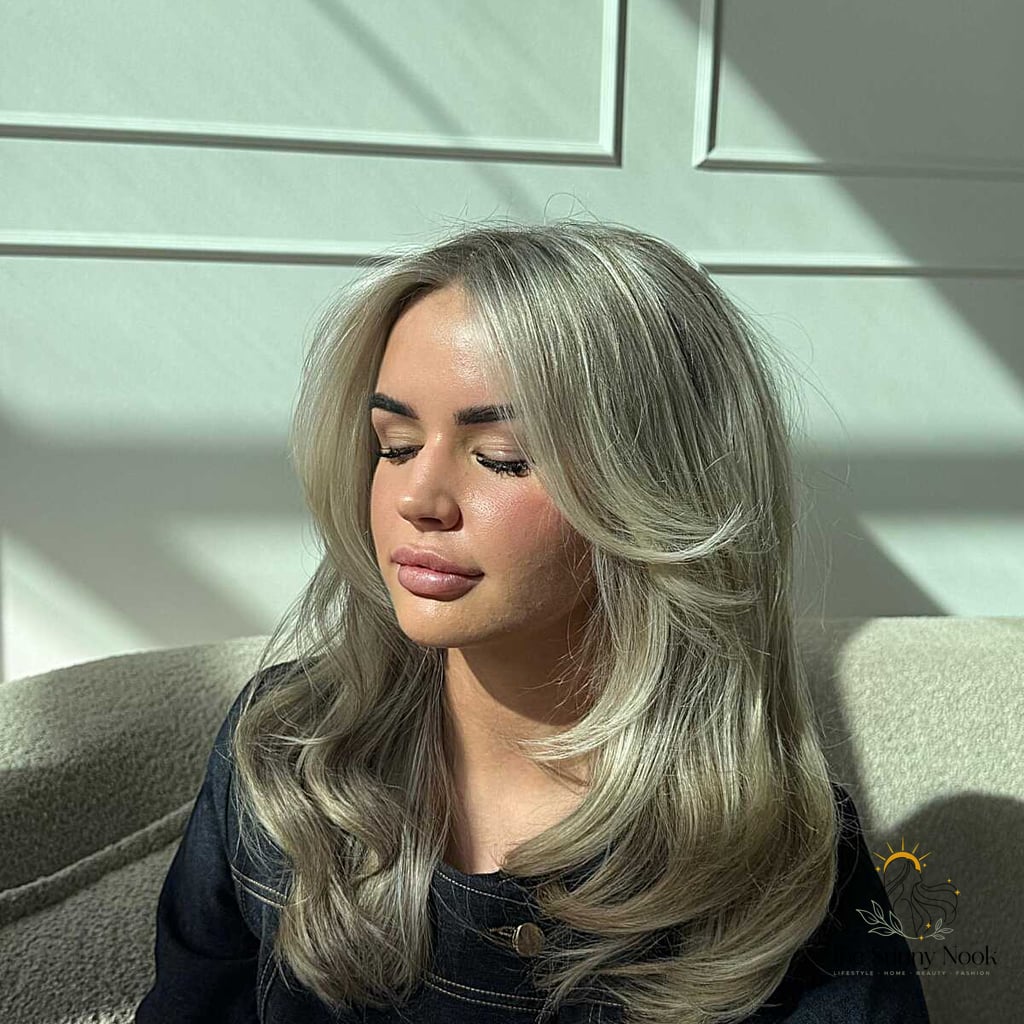 22 Casual Hairstyles For Medium Hair That Are Trending on Pinterest This Week 22 Smoky Silver Blonde with Voluminous Layers
