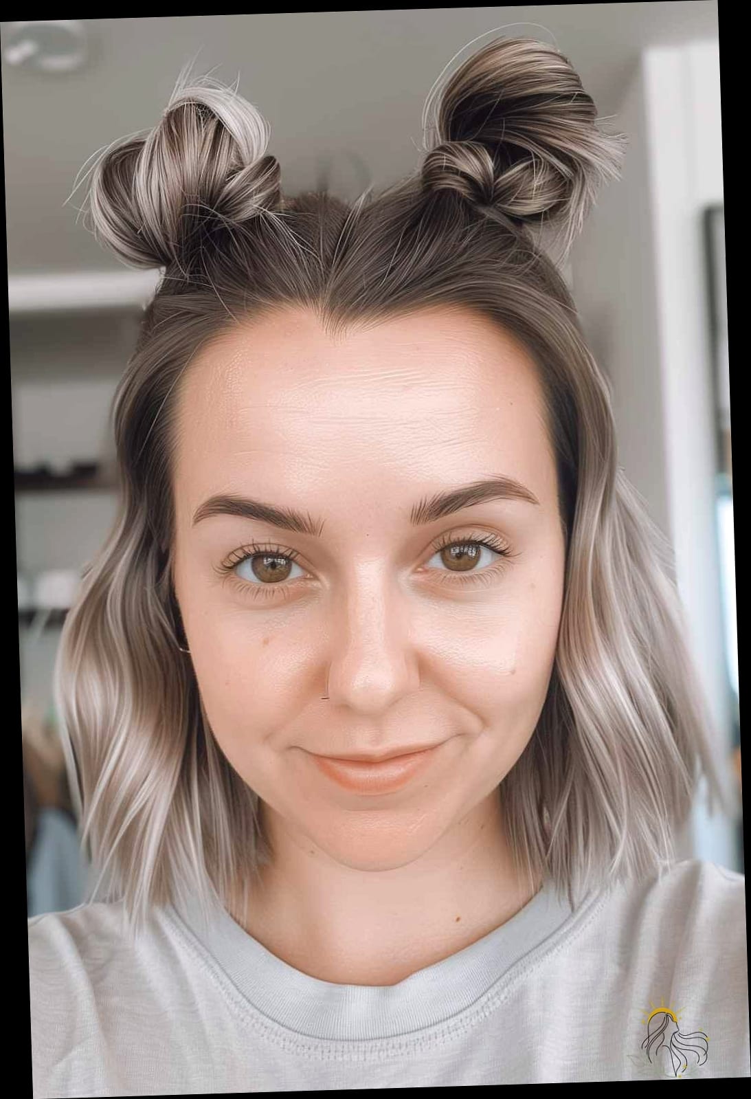 16 Gym Hairstyles For Medium Hair Inspo That's Giving Us Everything 9 Space Buns