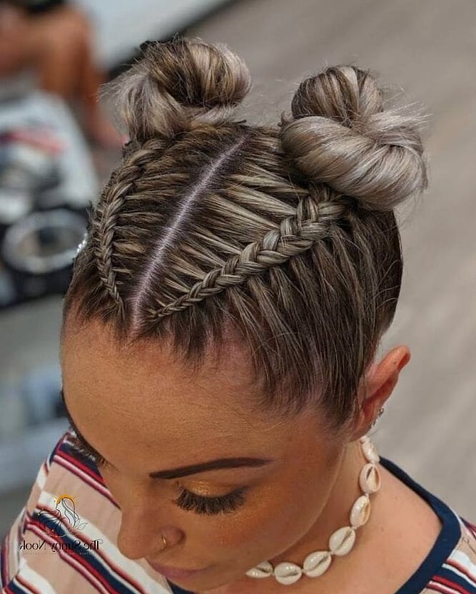 15 Stunning Ponytail Braid Hairstyles Black Worth Bookmarking Today 16 Space Buns Braided Ponytail Hybrid