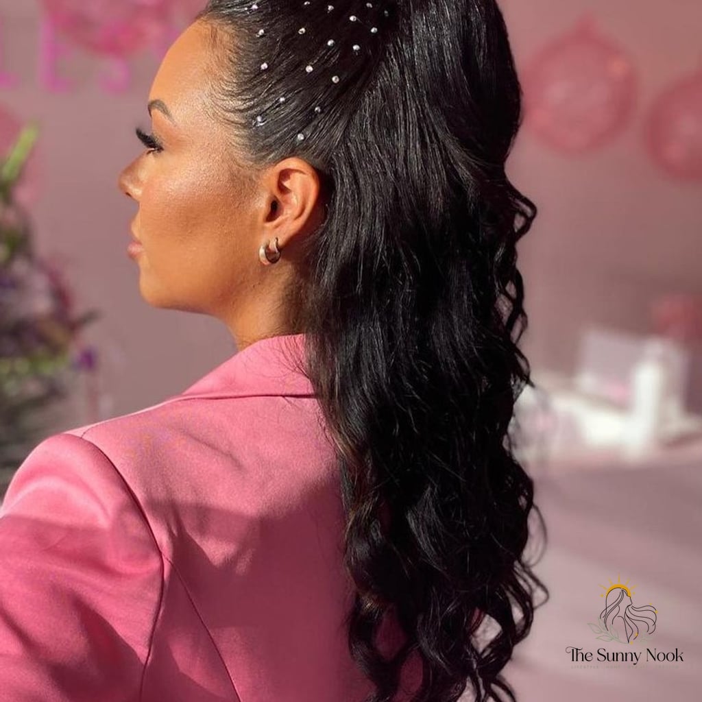 27 Ponytail Hairstyles Short Hair You'll Want to Re-Create Immediately 7 With Sparkling Gems on Top