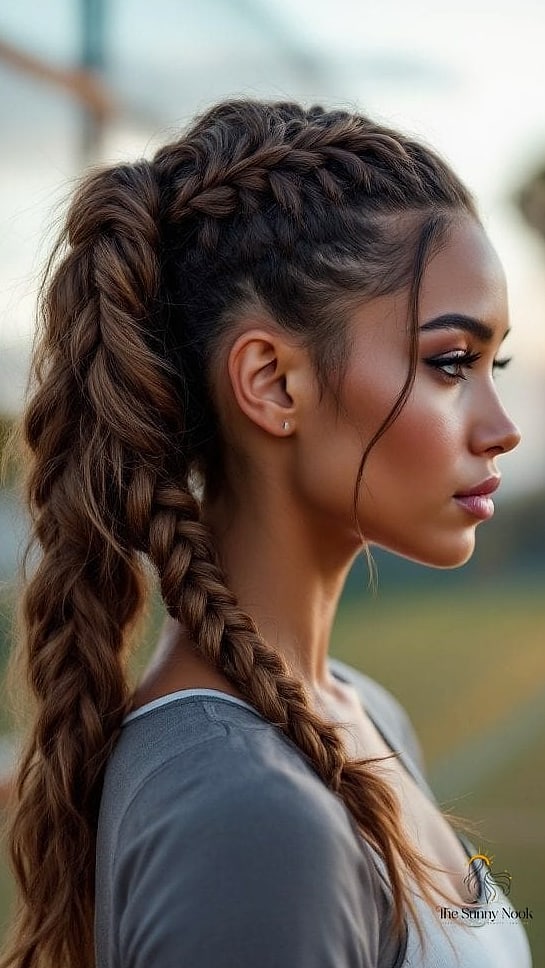 27 Stunning One Braid Hairstyles Worth Bookmarking Today 23 Sporty Slicked-Back Braid