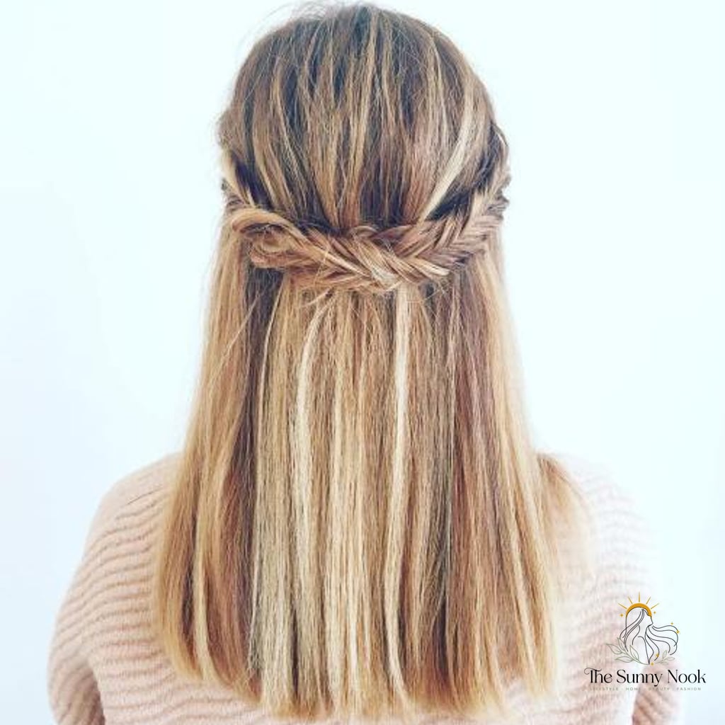27 Half Up Hairstyles For Long Hair for the Ultimate Glow Up 3 Straight Hair Fishtail Crown