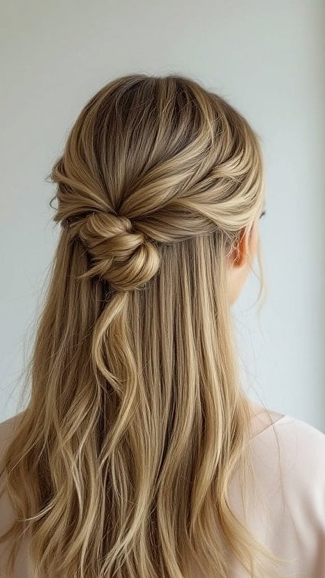 Straight Half-Up Half-Down Style