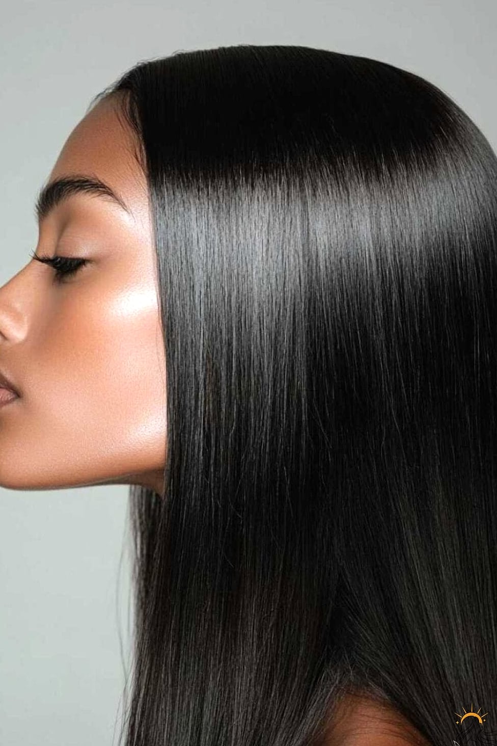 Straight Sleek Hair with a Deep Side Part