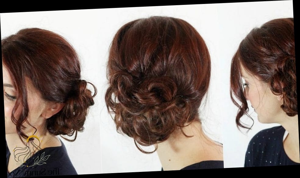 15 Messy Bun Tutorial For Short Hair to Save Before They Blow Up 15 Sweeping Side Fishtail on Brunette Hair