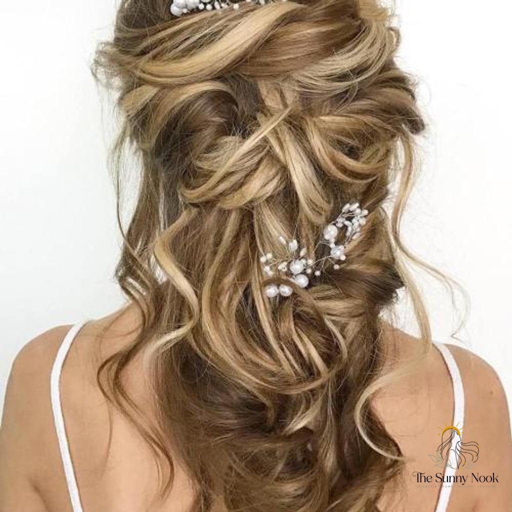 Swirled Wavy Half Up Style