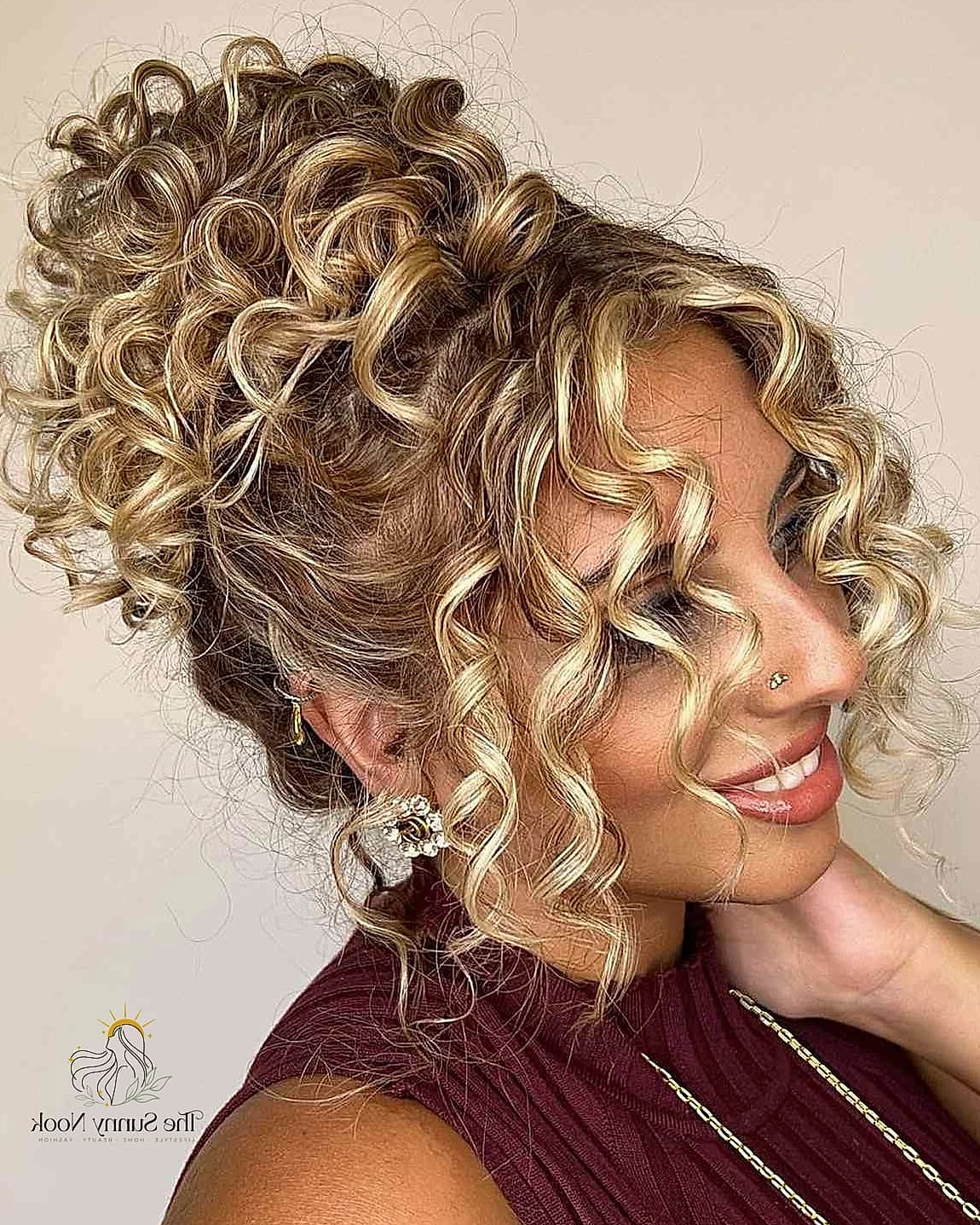18 Updo Curly Hairstyles to Transform Your Look Instantly 9 Swirly Blonde Hair