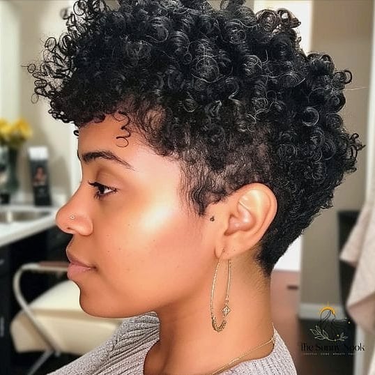 23 Hairstyles For Thick Curly Hair Looks That Will Seriously Inspire You 16 Tapered Haircut with Shaved Lines