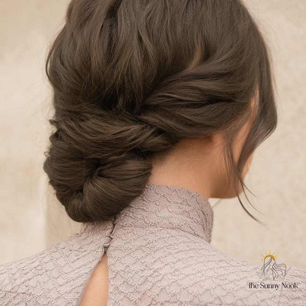 15 Messy Bun Tutorial For Short Hair to Save Before They Blow Up 5 Textured Low Knot for Effortless Chic