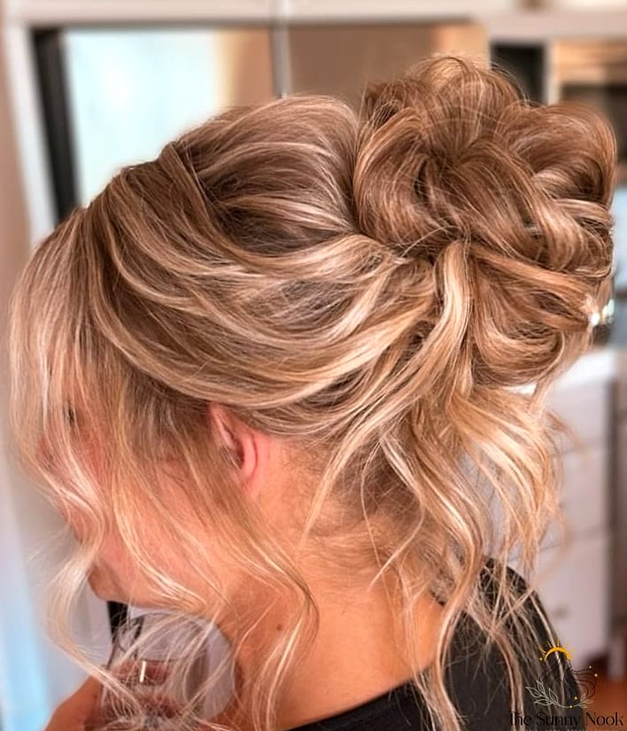 19 Messy Bun Tutorial For Medium Hair That Belong on Your Inspiration Board 16 Textured Messy Bun with Elegant Hair Pins