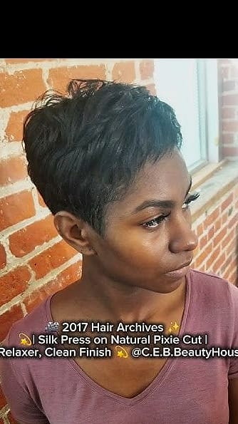 15 Silk Press Natural Hair Short Hairstyles That Are Actually Easy to DIY 16 Textured Pixie with Defined Edges