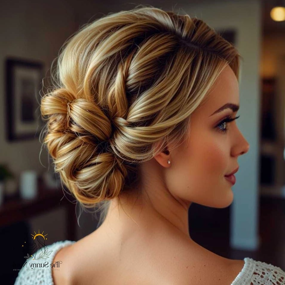 21 Gorgeous Hairstyles For Wavy Curly Hair for Every Hair Type 15 Twisted Updo