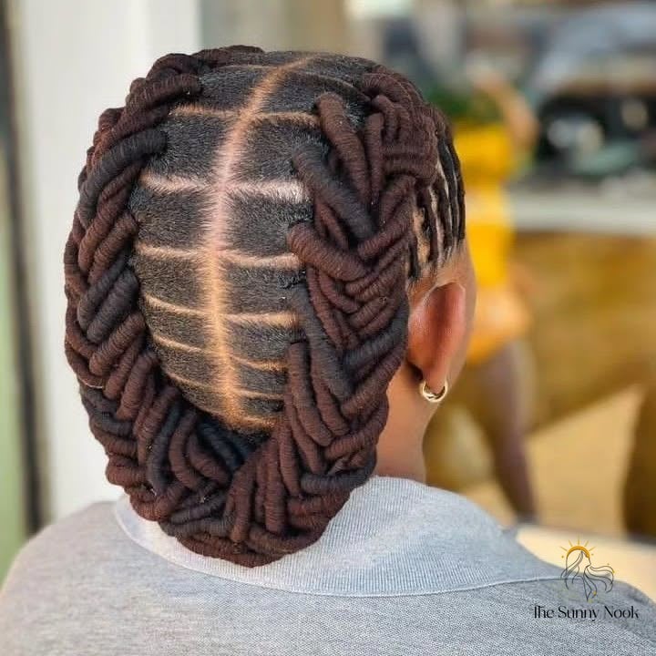 13 Small Braids Hairstyles We're Obsessed With Right Now 9 Twisted Updo with Patterns That Have Real Depth