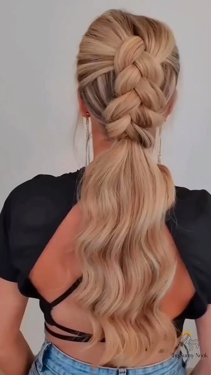 13 Cute Quick Braided Hairstyles Ideas You Need to Try Right Now 12 Twist-Out Ponytail with Cornrow Base